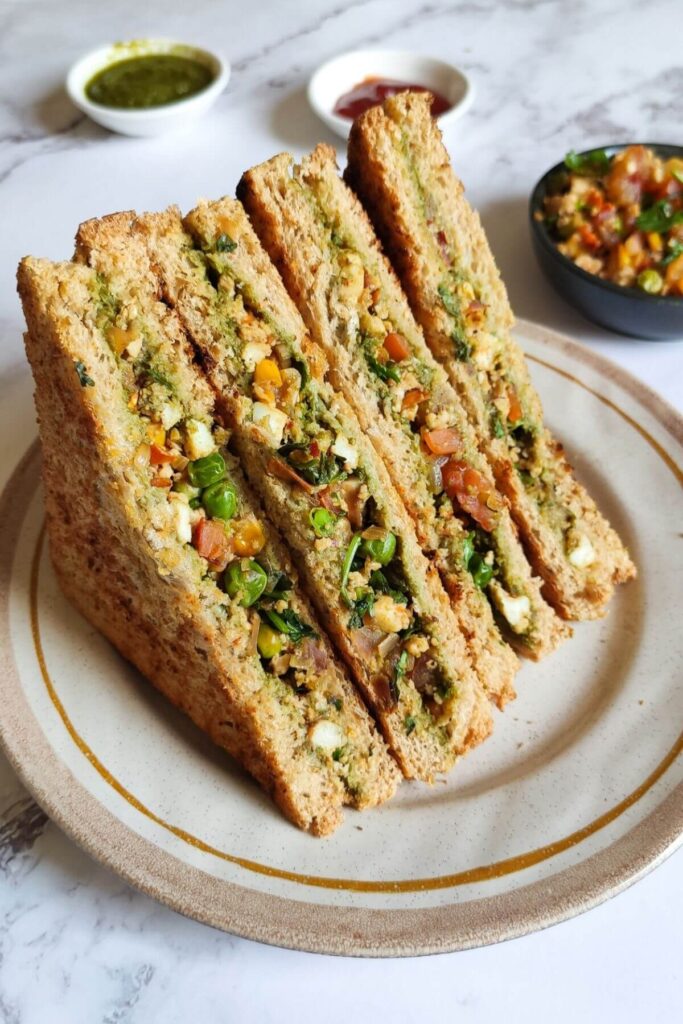 Paneer Palak Besan Toast Recipe