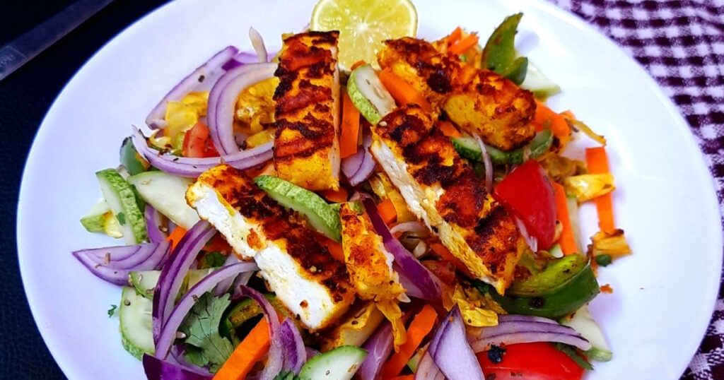 Grilled Paneer Salad Recipe
